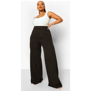 Missguided Wide-Leg Trousers Size 14 Women's Black NWT